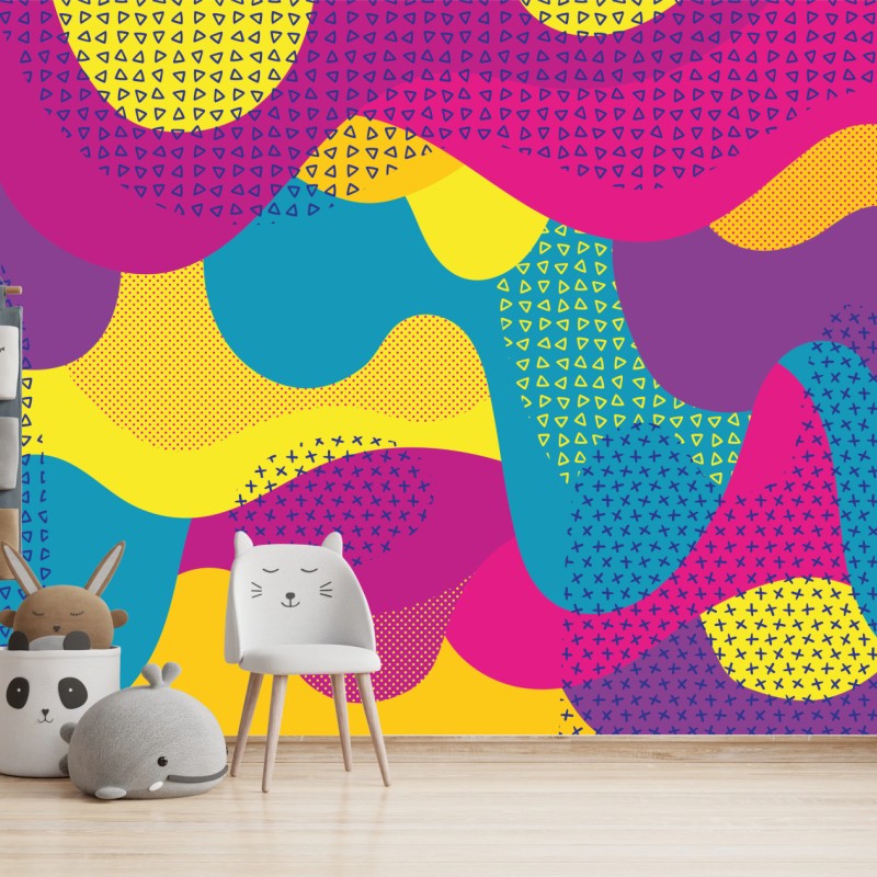 Fototapete leuchtendes abstraktes wellenmuster – Wallnifity®