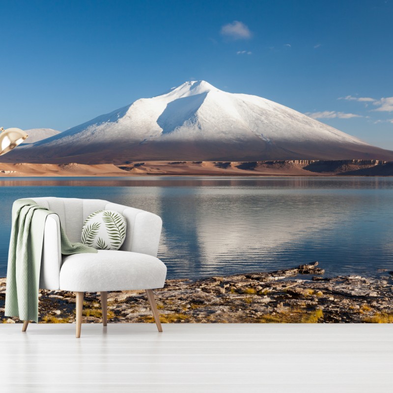 Fototapete Laguna Verde spiegelung in Atacama – Wallnifity®