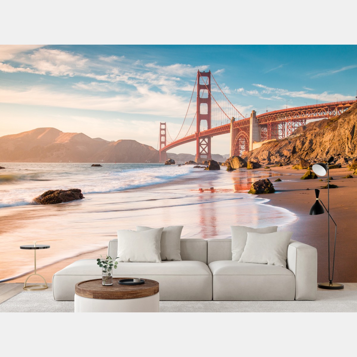 Fototapete San Francisco Golden Gate Bridge bei sonnenuntergang – Wallnifity®