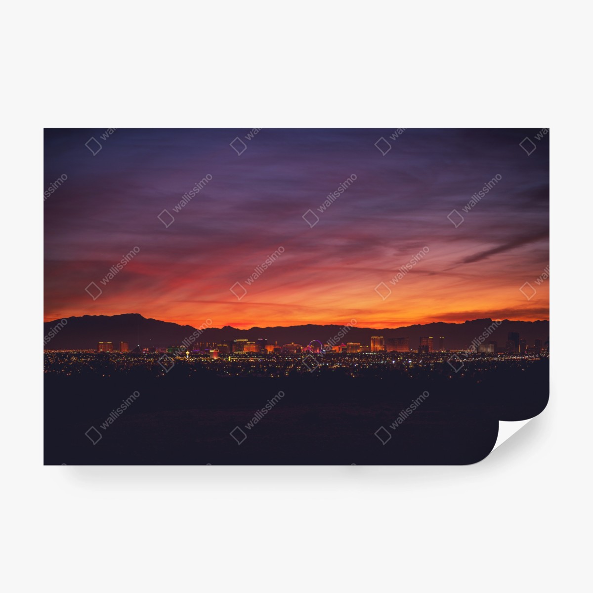 Fototapete Las Vegas panorama bei dämmerung – Wallnifity®