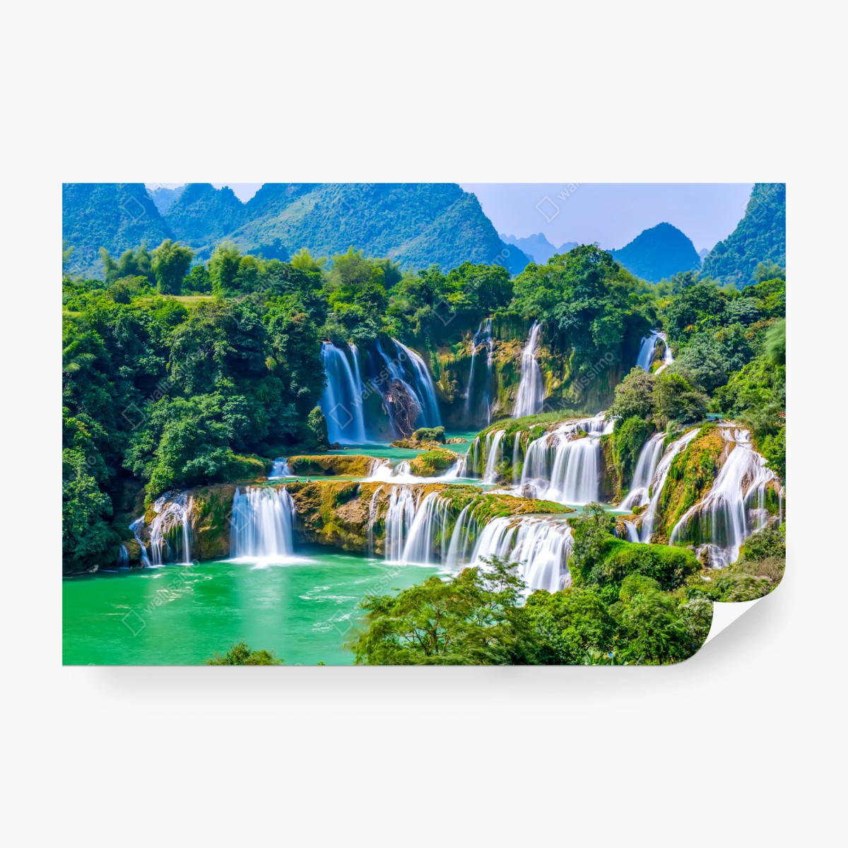 Fototapete smaragdgrüne kaskaden – Wallnifity®