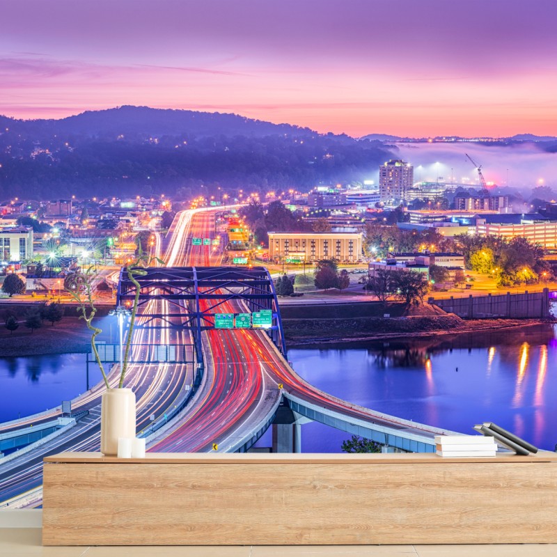 Fototapete Charleston skyline bei dämmerung – Wallnifity®