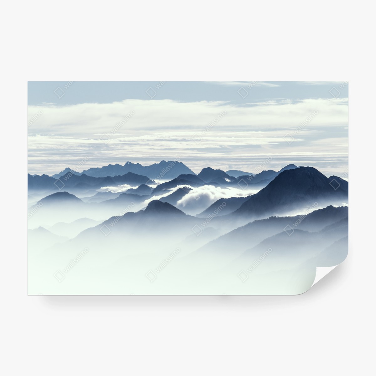 Fototapete neblige bergschichten im morgenlicht – Wallnifity®