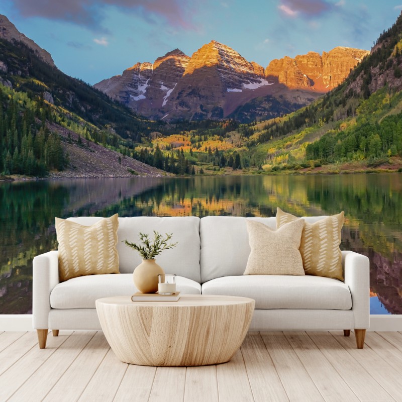 Fototapete sonnenaufgang bei Maroon Bells – Wallnifity®