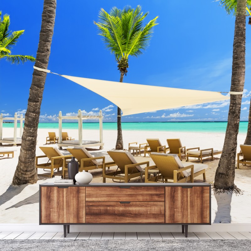 Fototapete ruhiger strand in Cap Cana, Dominikanische Republik – Wallnifity®