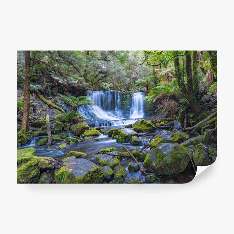 Fototapete friedlicher waldwasserfall