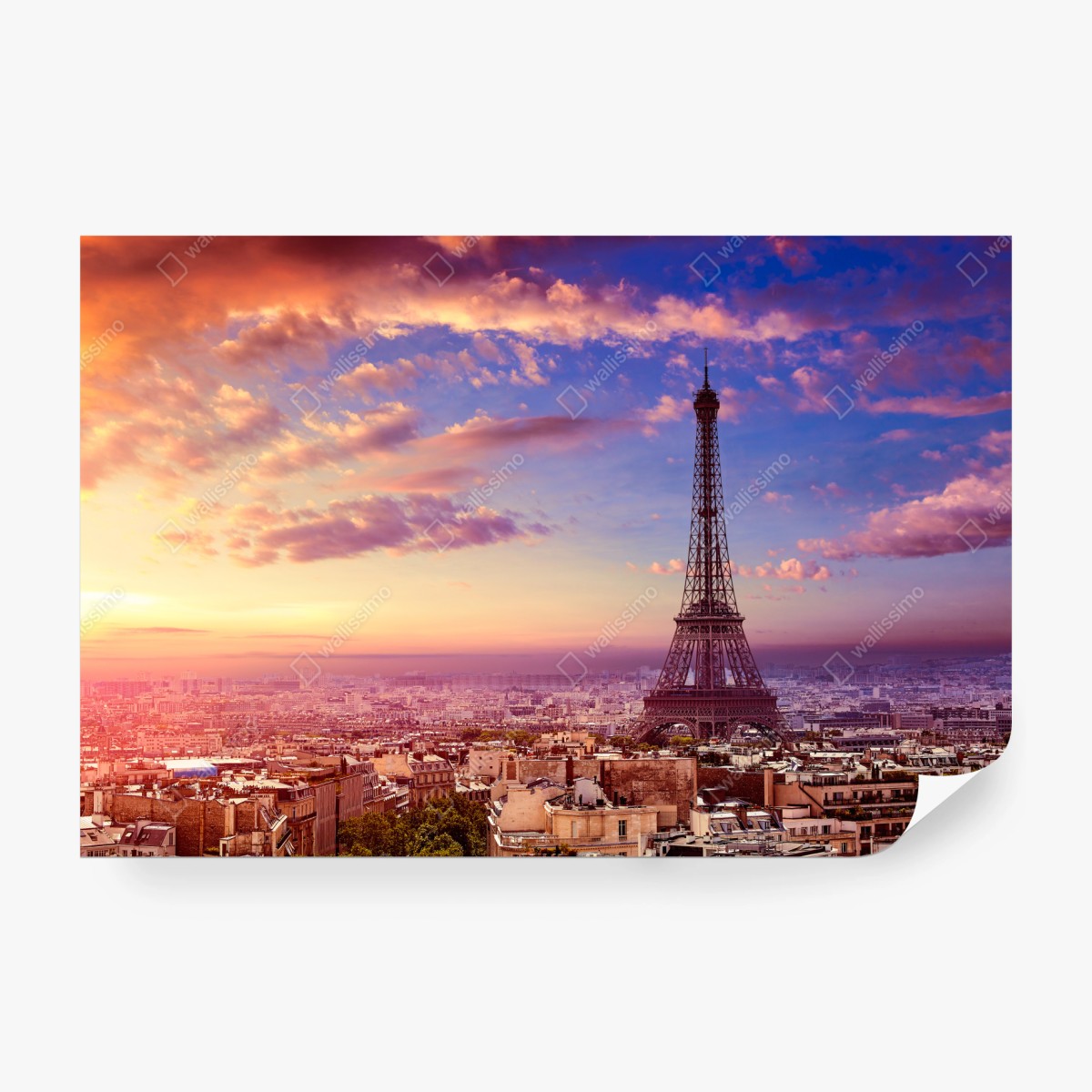 Fototapete sonnenuntergang über dem Eiffelturm – Wallnifity®