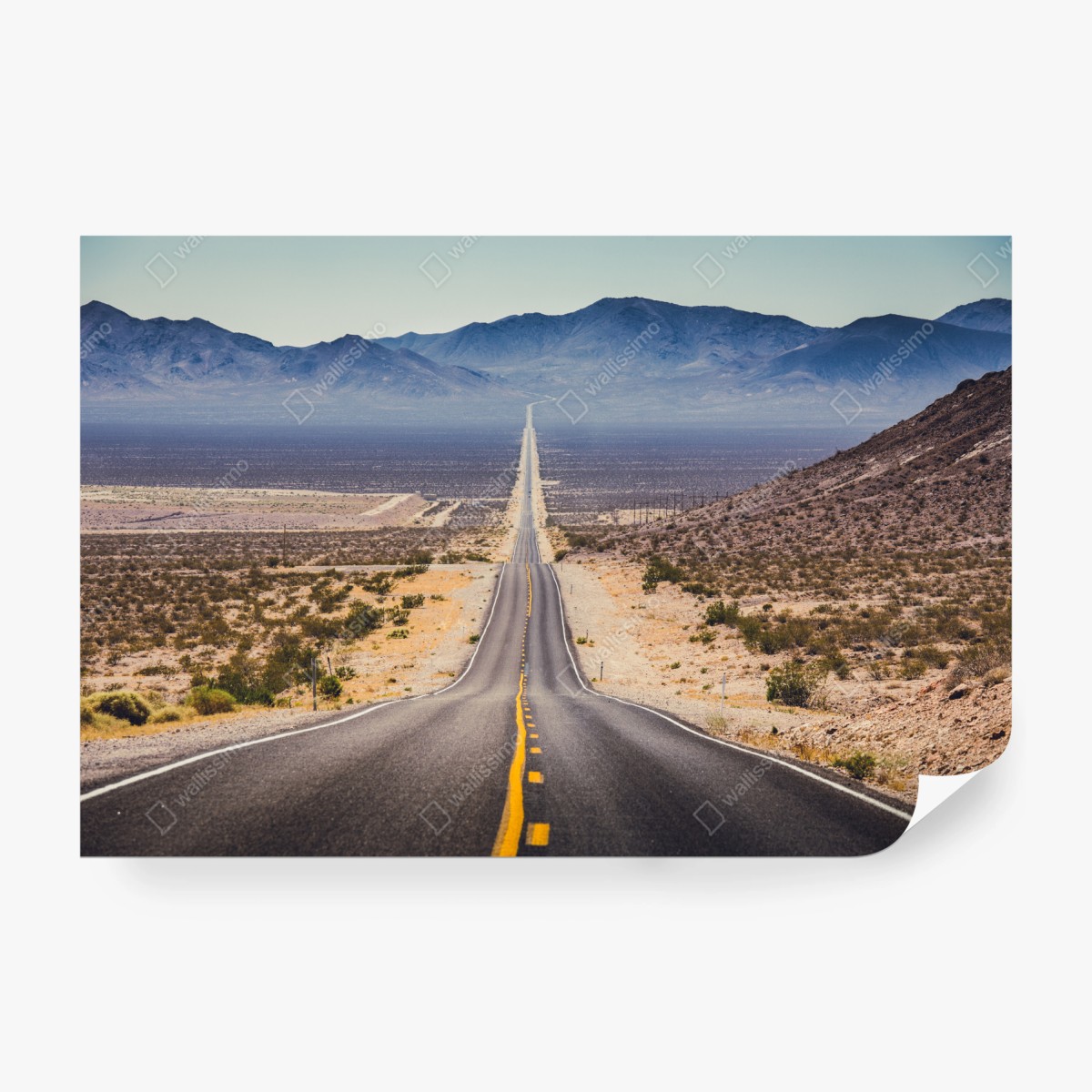 Fototapete endlose wüstenstraße in die berge – Wallnifity®