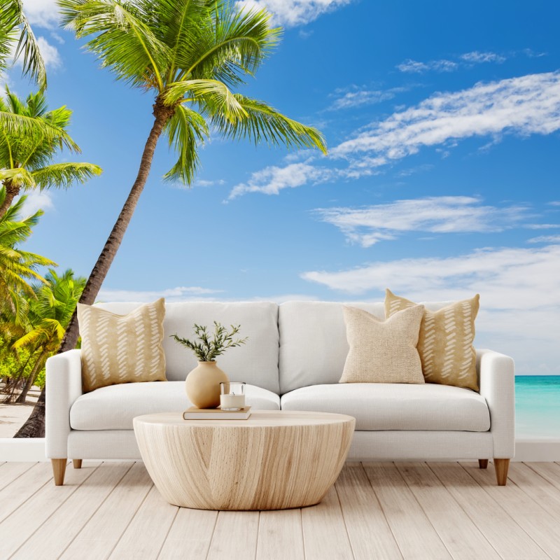 Fototapete palmenstrand in Punta Cana – Wallnifity®