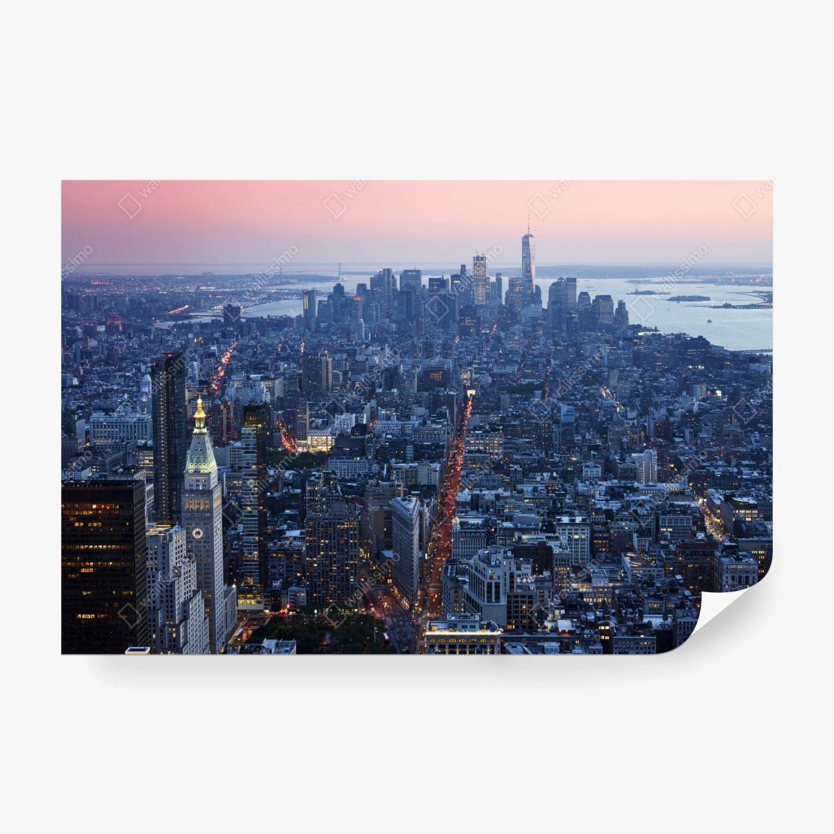 Fototapete sonnenuntergang über Manhattan skyline – Wallnifity®