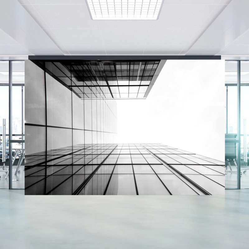 Fototapete minimalistische glasfassade perspektive – Wallnifity®