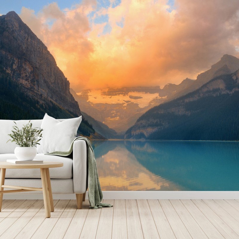 Fototapete sonnenaufgang über Lake Louise, Banff – Wallnifity®
