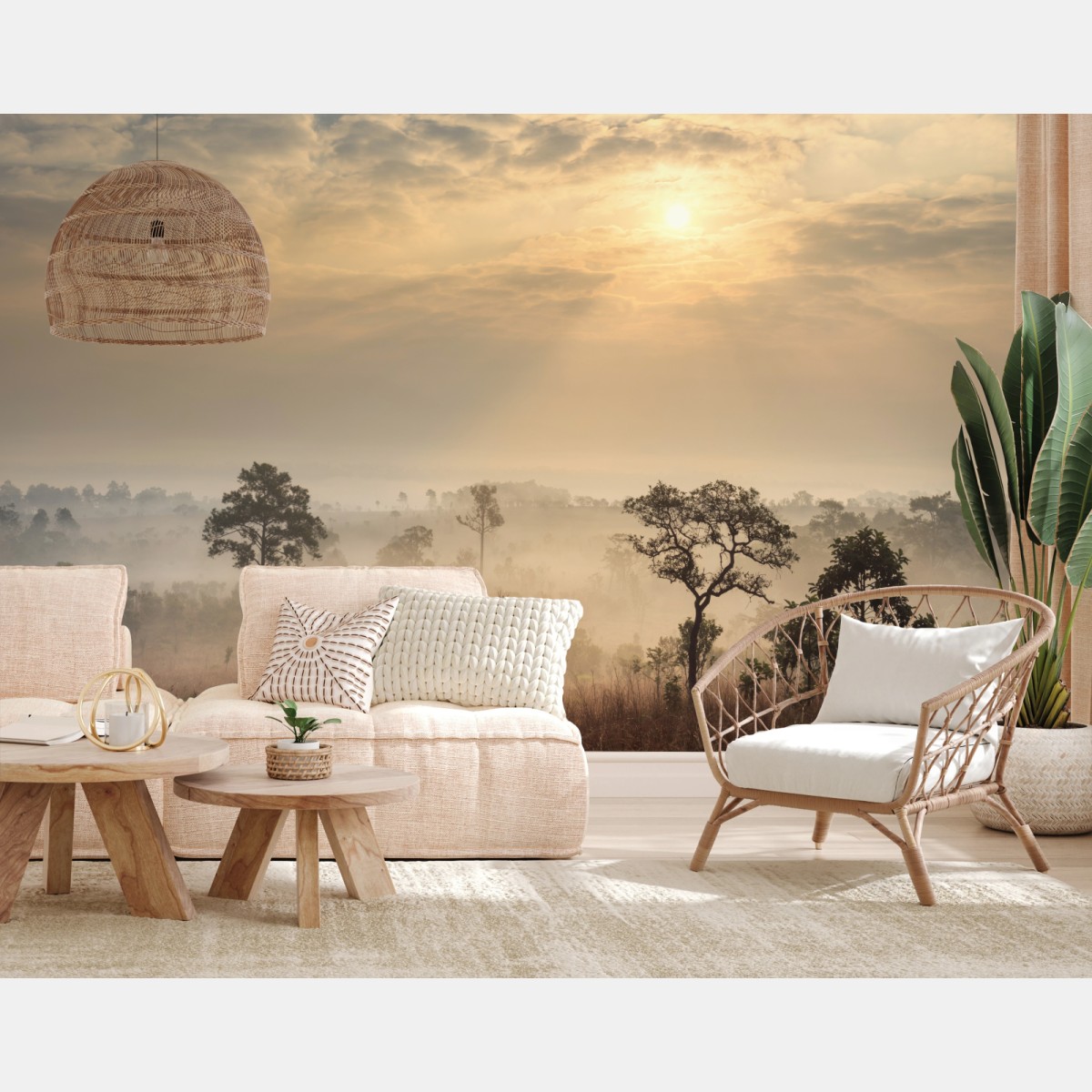 Fototapete Thailand sawanne bei sonnenaufgang – Wallnifity®