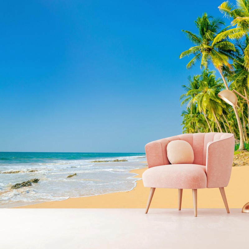 Fototapete tropischer palmenstrand – Wallnifity®