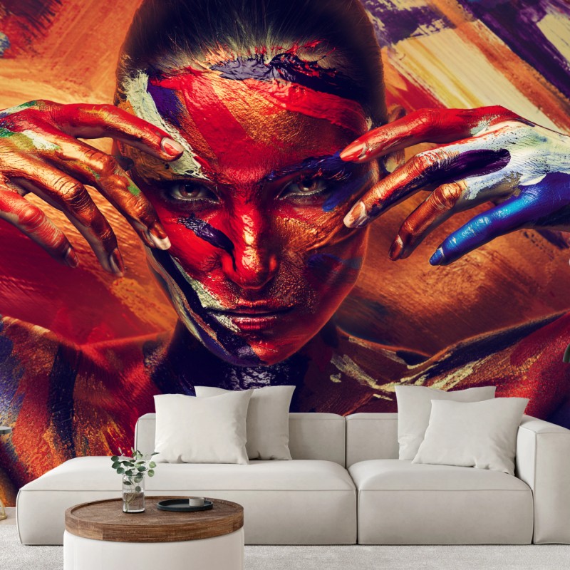 Fototapete mysteriöses bemaltes porträt – Wallnifity®