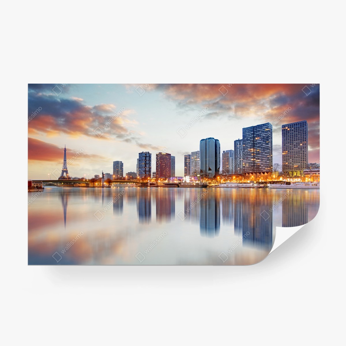 Fototapete Paris skyline bei sonnenuntergang mit Eiffelturm – Wallnifity®