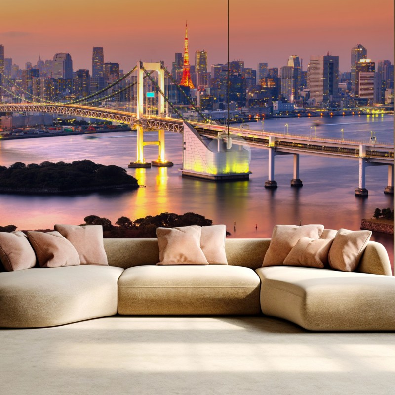 Fototapete Tokio skyline bei sonnenuntergang – Wallnifity®