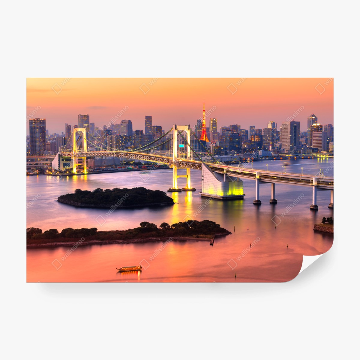 Fototapete Tokio skyline bei sonnenuntergang – Wallnifity®