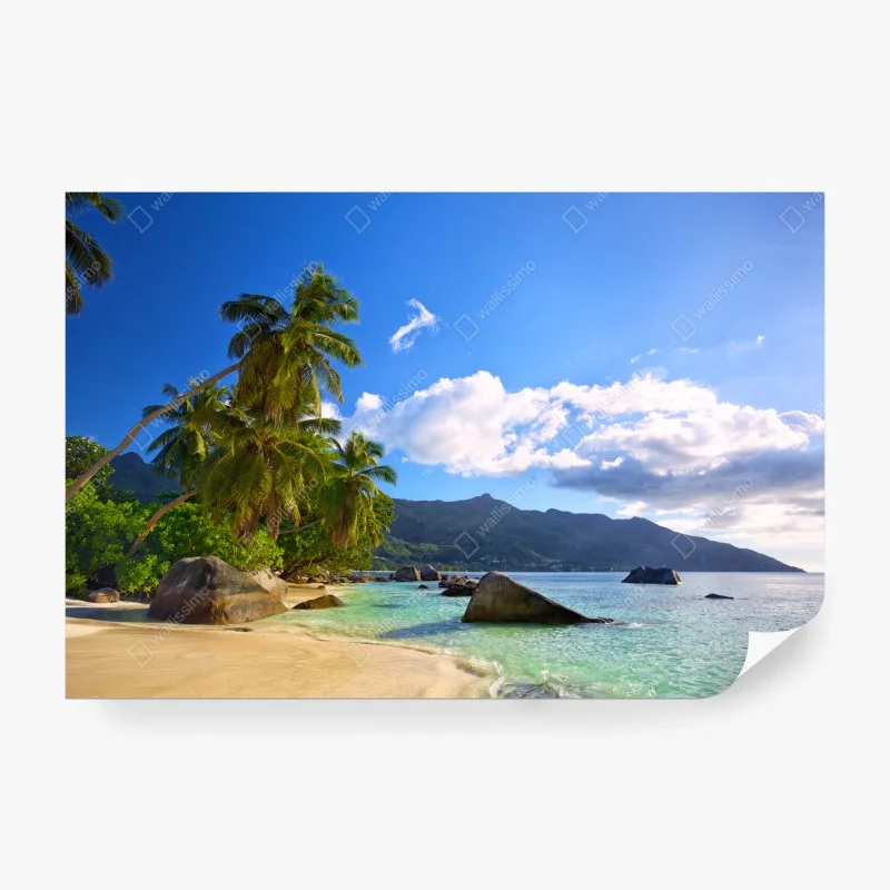 Fototapete tropischer strand auf Mahé