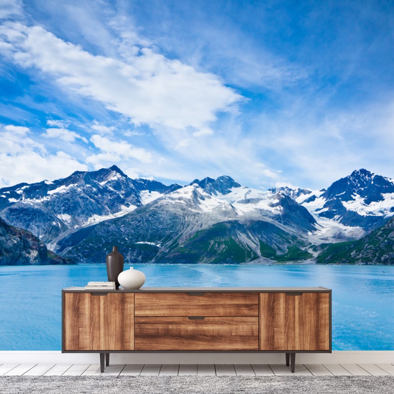 Fototapete schneebedeckte gipfel in Glacier Bay, Alaska – Wallnifity®