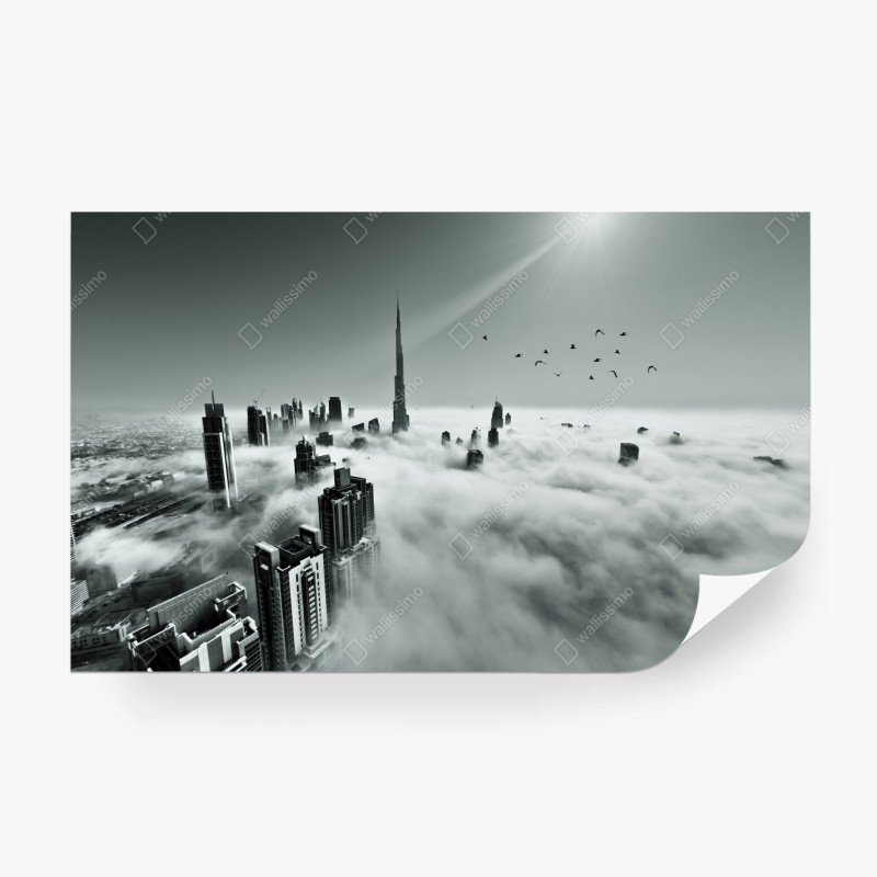 Fototapete goldenes blumenornament auf nachtblauem hintergrund – Wallnifity®