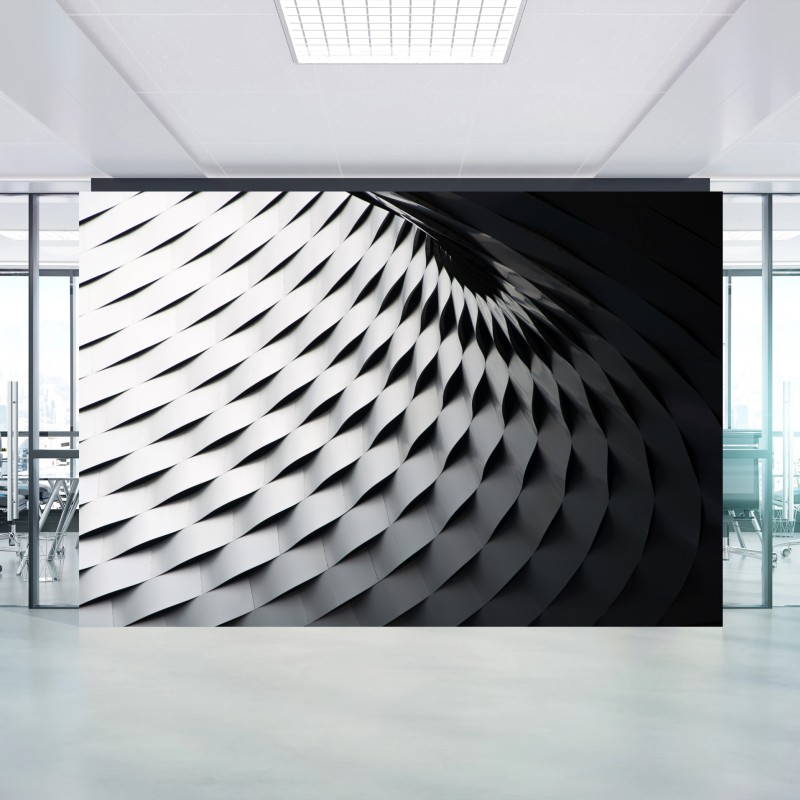 Fototapete monochromes geometrisches metallmuster – Wallnifity®