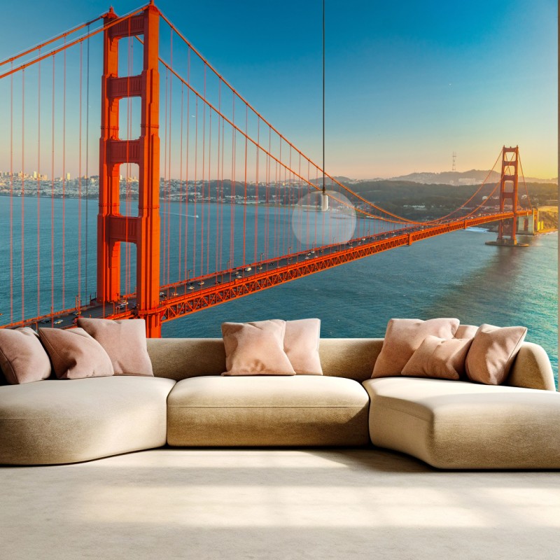 Fototapete Golden Gate bei sonnenuntergang – Wallnifity®