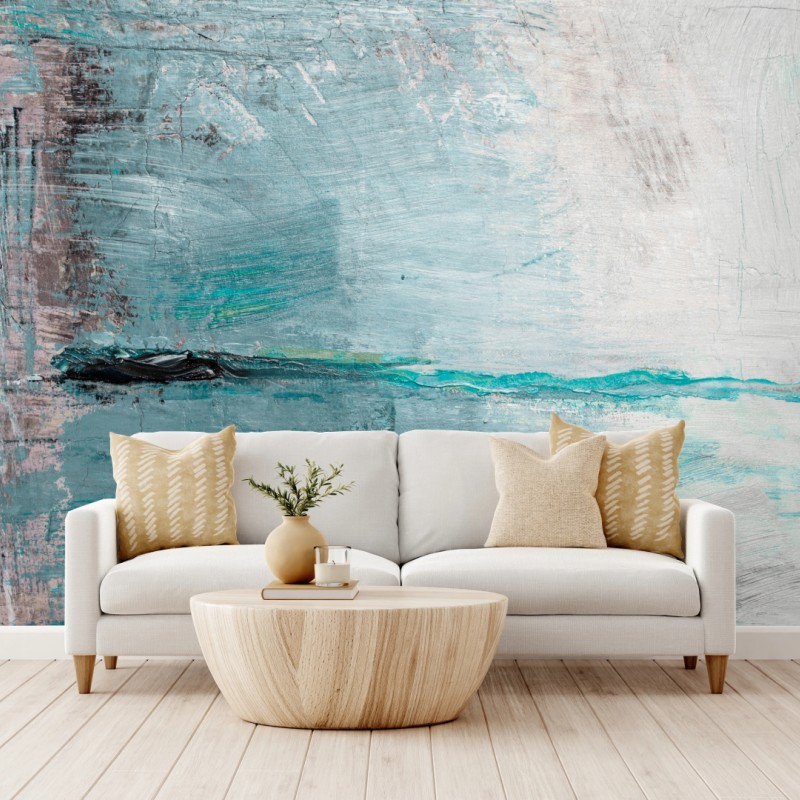 Fototapete ruhige türkise abstrakte meereslandschaft – Wallnifity®