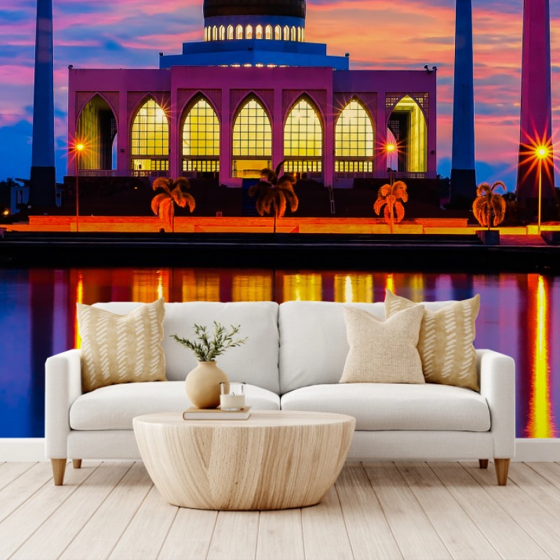 Fototapete sonnenuntergang an der moschee in Songkhla – Wallnifity®