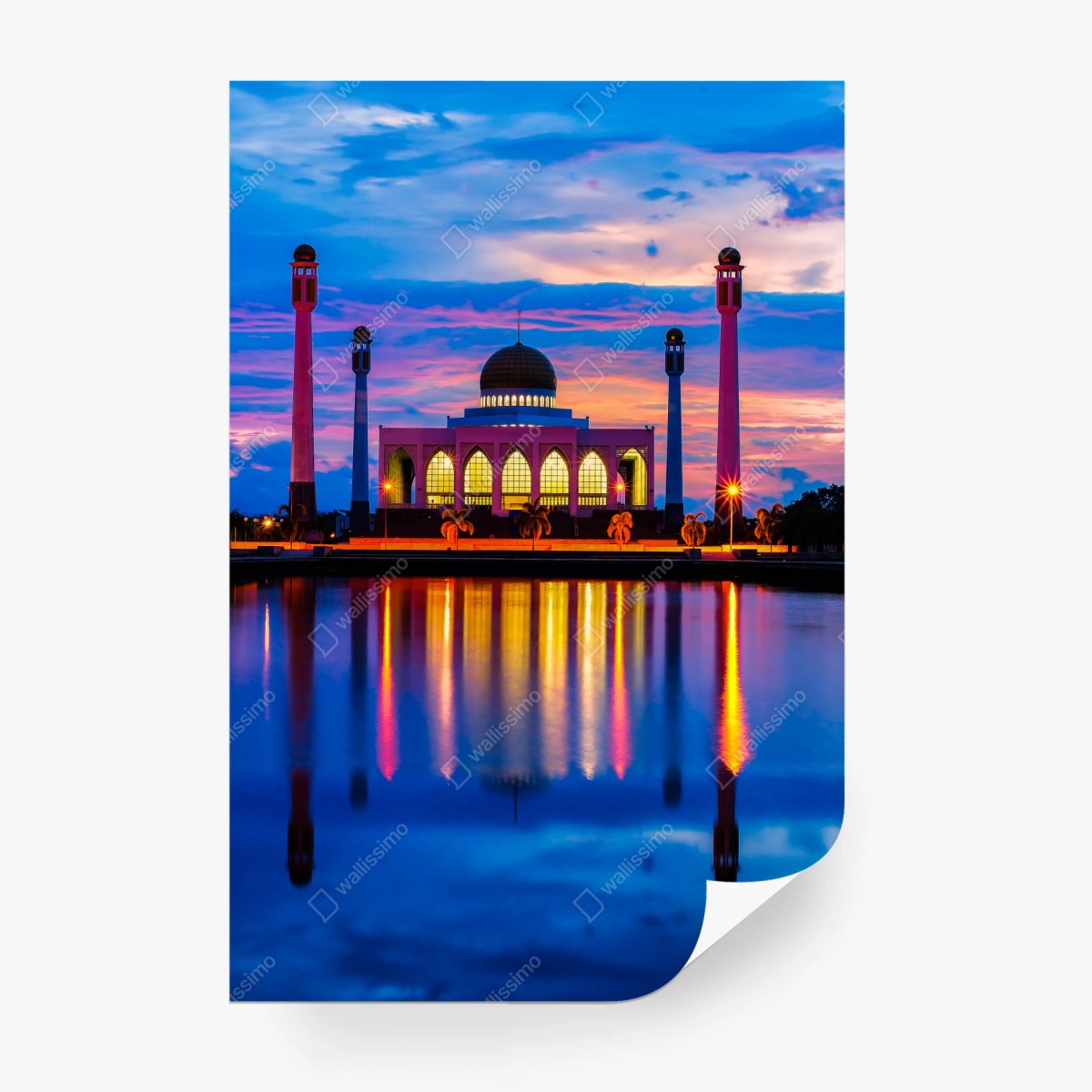 Fototapete sonnenuntergang an der moschee in Songkhla – Wallnifity®