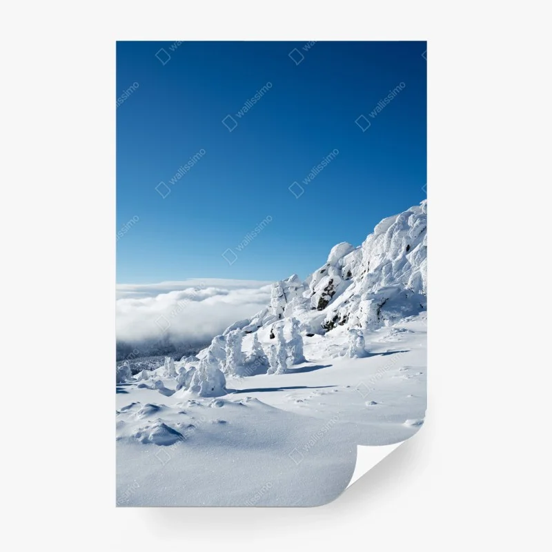 Fototapete ruhige verschneite berglandschaft