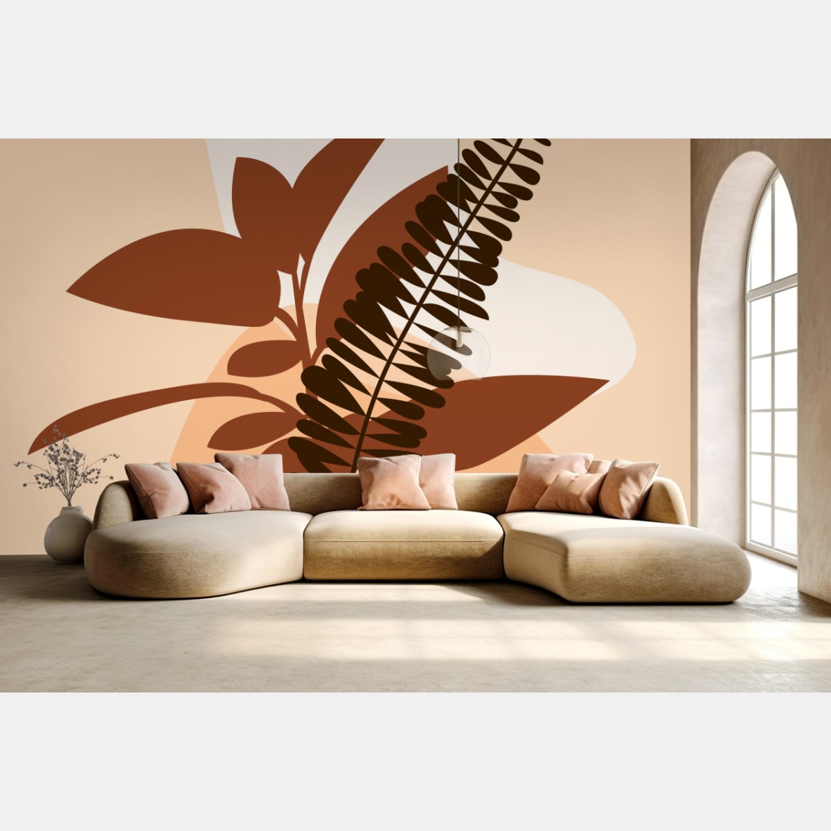 Fototapete erdige abstrakte blätter – Wallnifity®