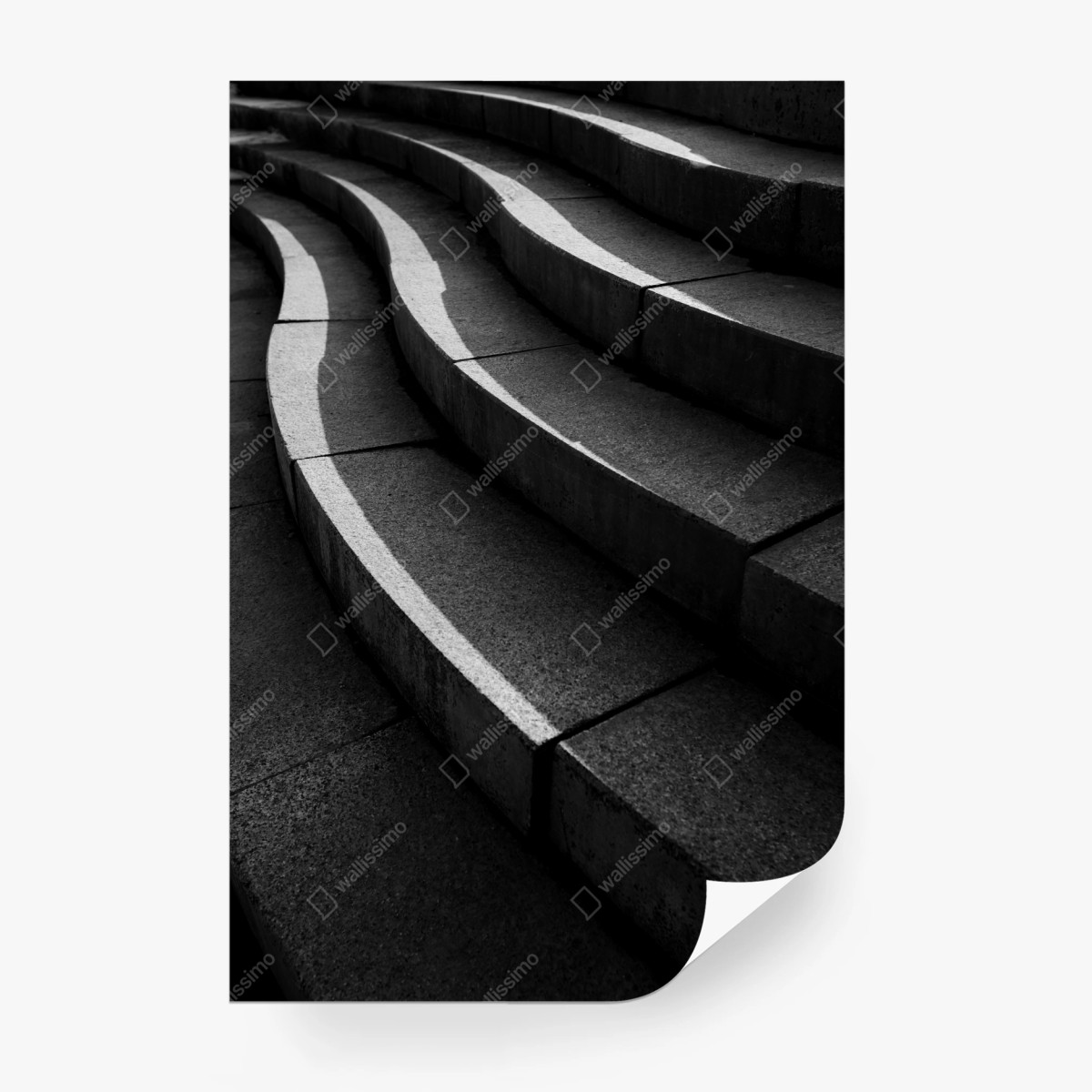 Fototapete geschwungene betontreppe im schatten – Wallnifity®