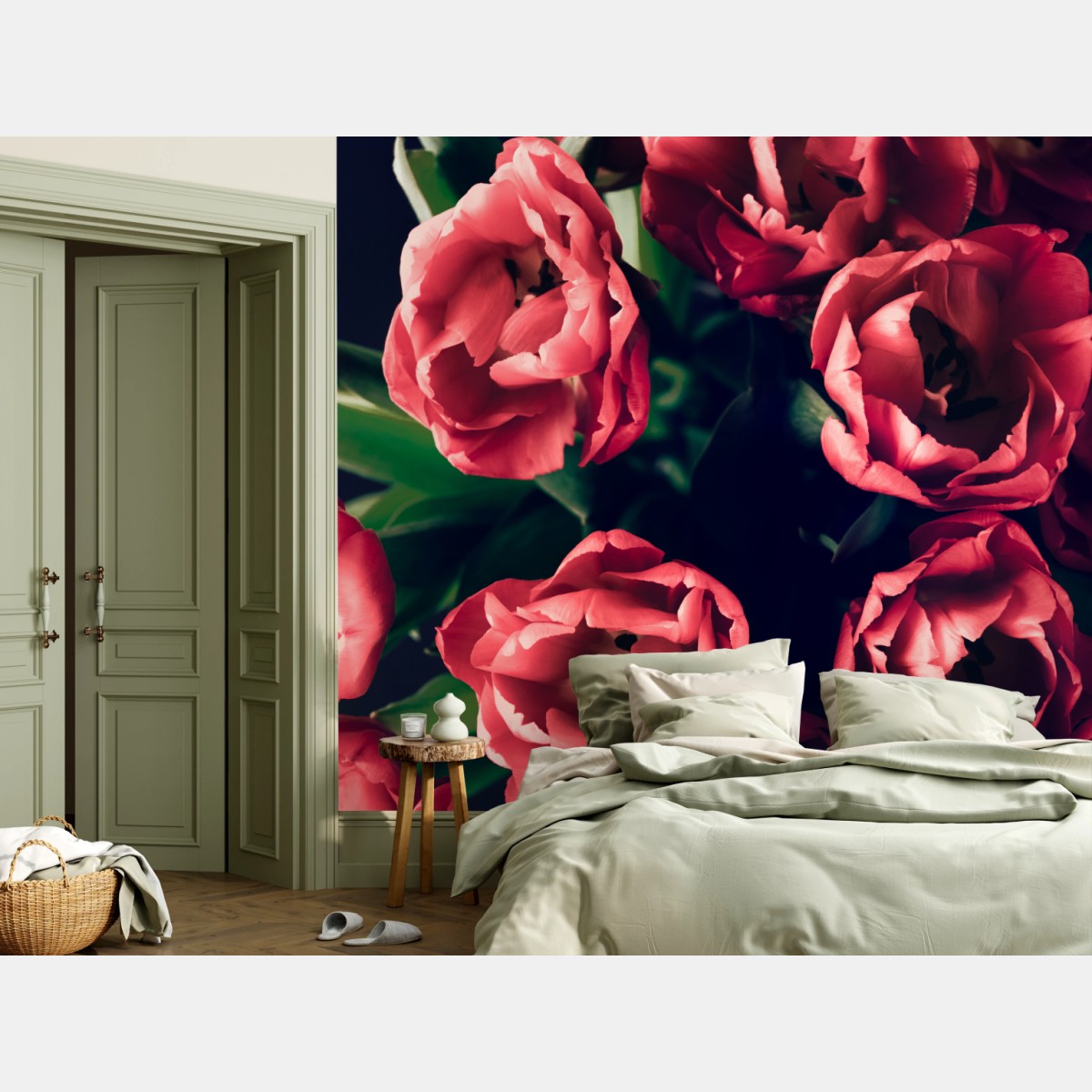 Fototapete stimmungsvolles rosa tulpenbukett – Wallnifity®