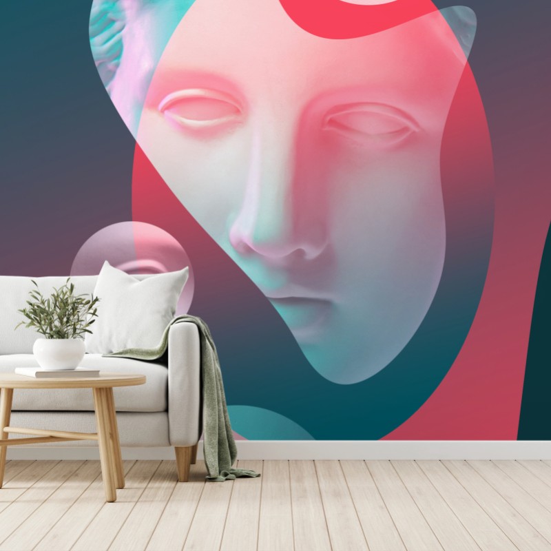 Fototapete surreales klassisches gesicht im duoton – Wallnifity®