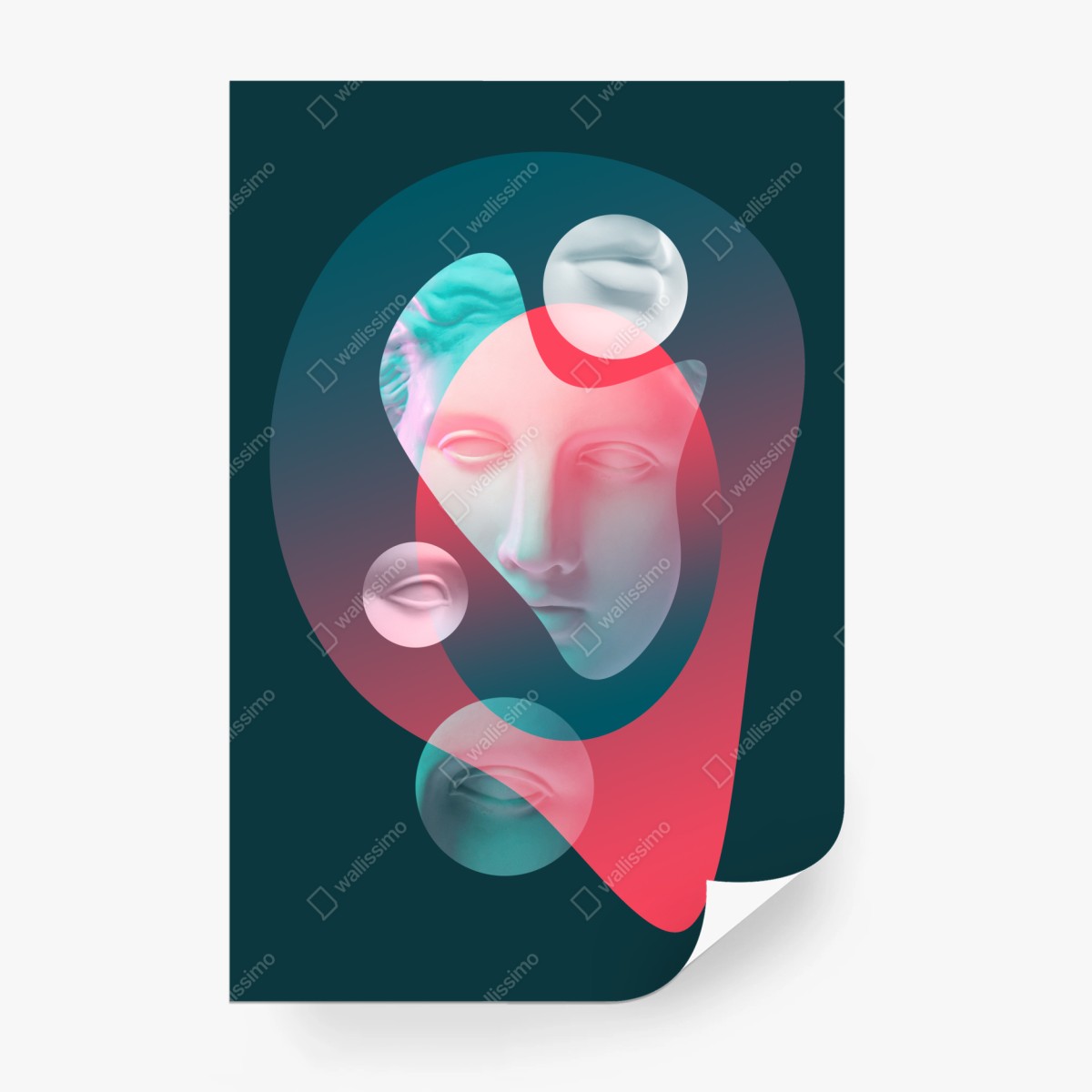 Fototapete surreales klassisches gesicht im duoton – Wallnifity®