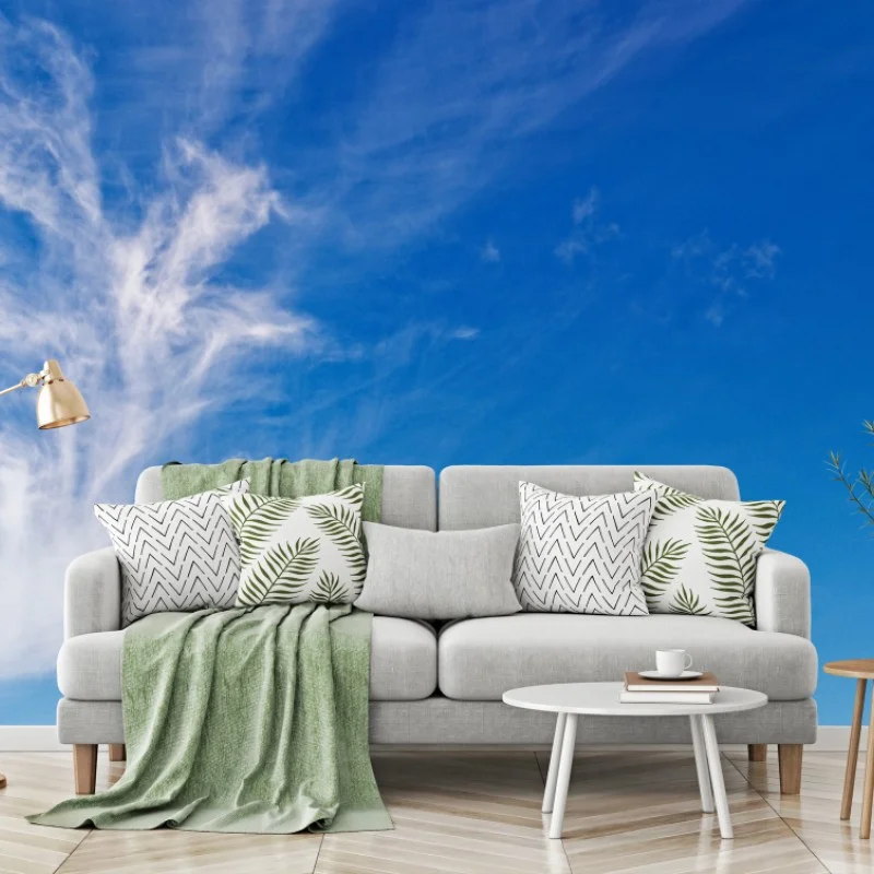 Fototapete ruhige wiese unter blauem himmel – Wallnifity®