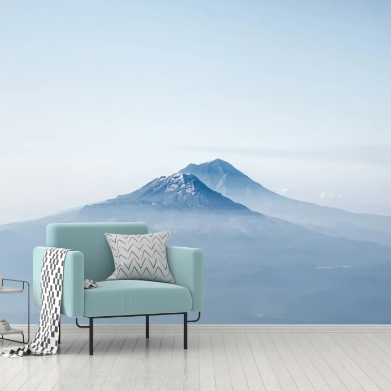 Fototapete neblige blaue berggipfel – Wallnifity®