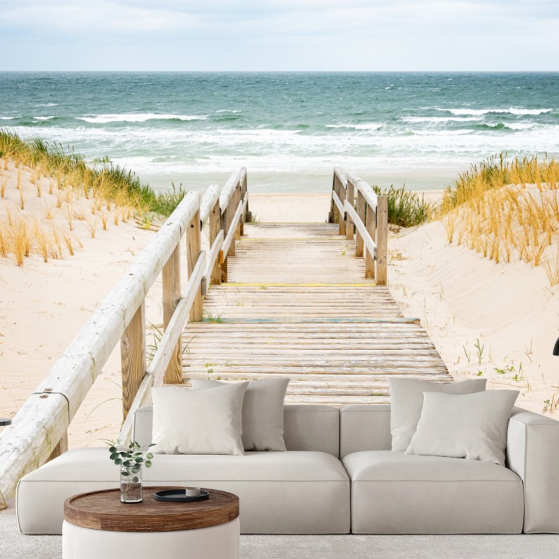 Fototapete holzsteg zum meer, Sylt – Wallnifity®