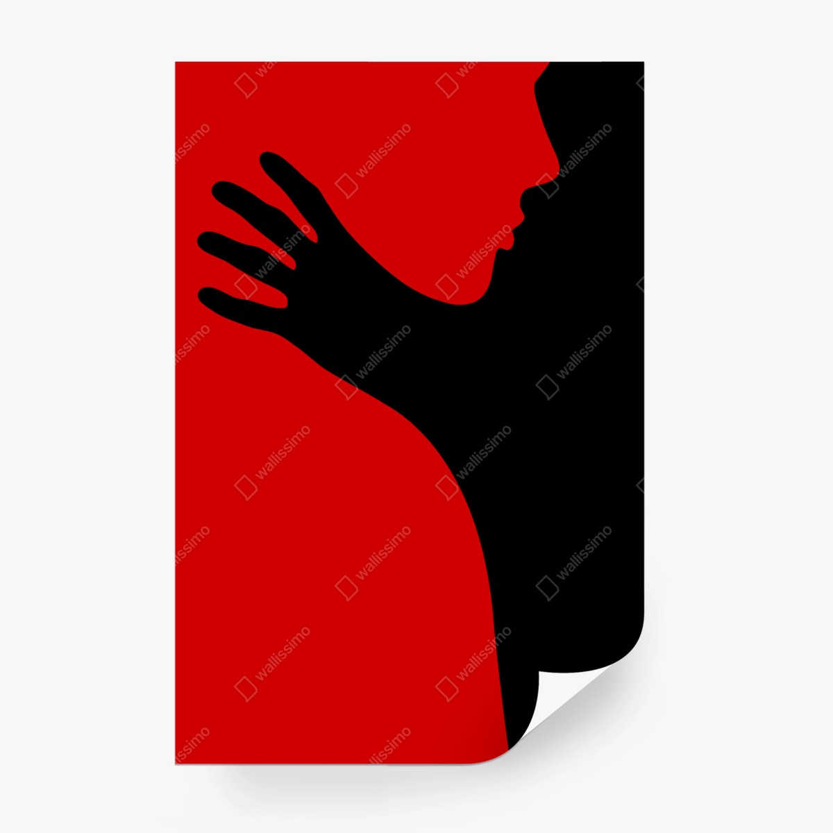 Fototapete kräftige rot-schwarze silhouette – Wallnifity®