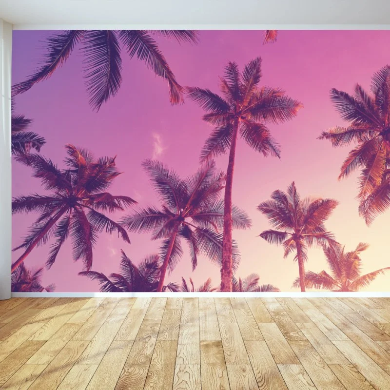 Fototapete tropische palmen beim sonnenuntergang – Wallnifity®