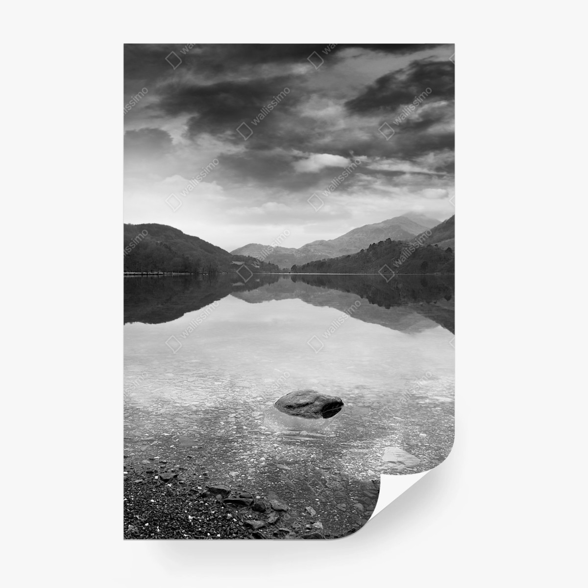 Fototapete ruhiger bergsee mit spiegelung – Wallnifity®