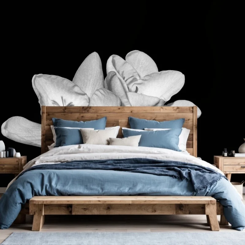 Fototapete zarte freesie in monochrom – Wallnifity®