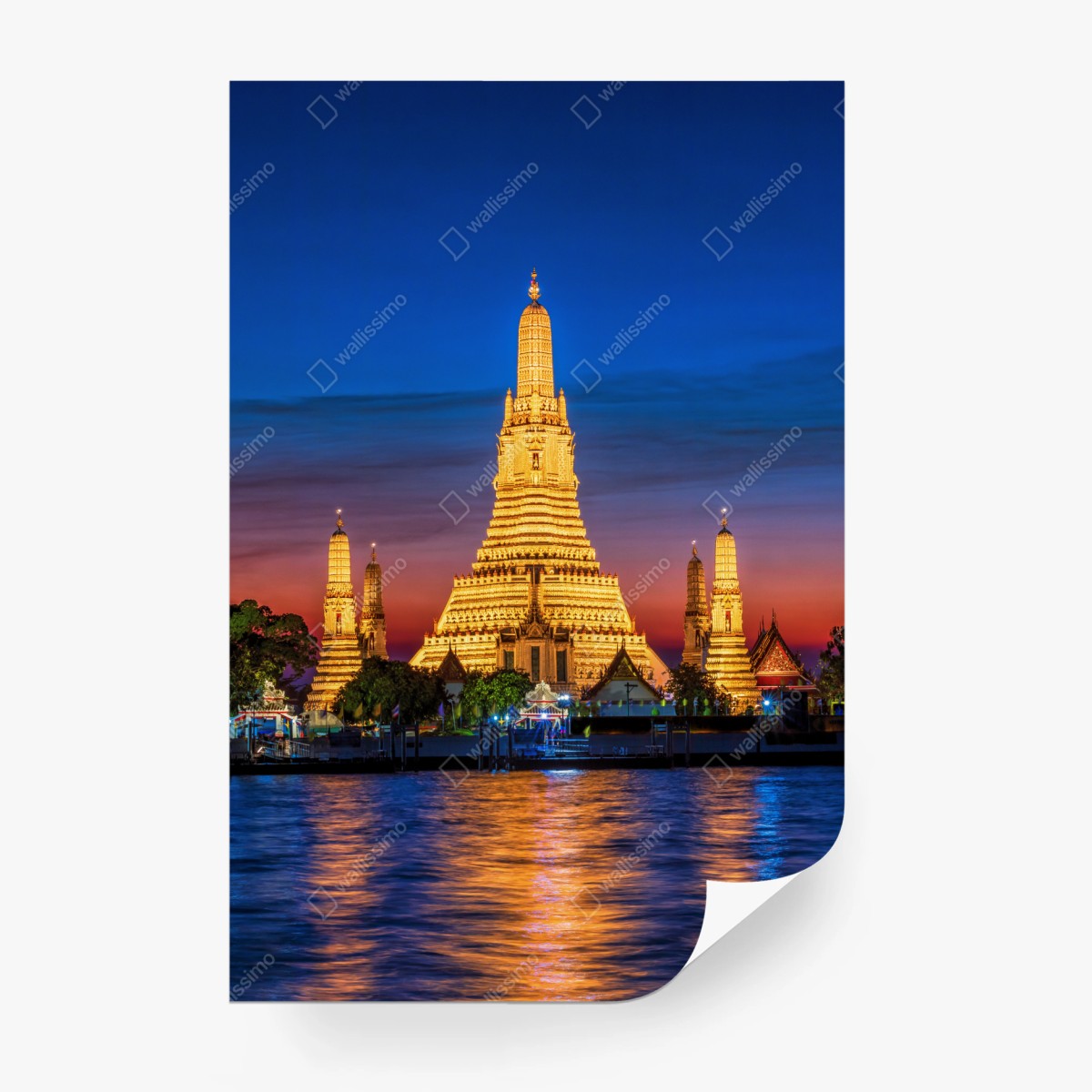 Fototapete goldenes Wat Arun in der dämmerung – Wallnifity®