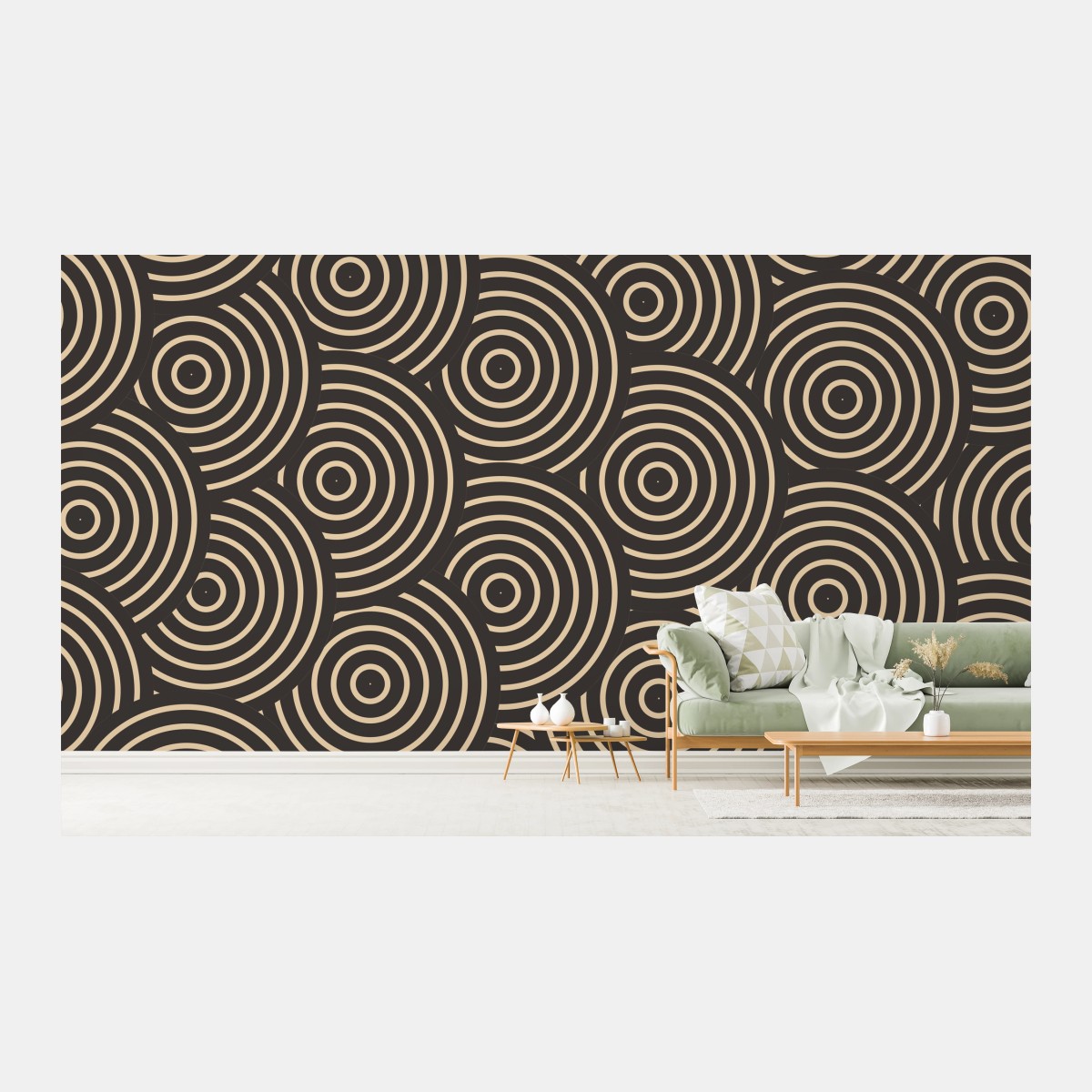 Fototapete retro konzentrische kreise muster – Wallnifity®