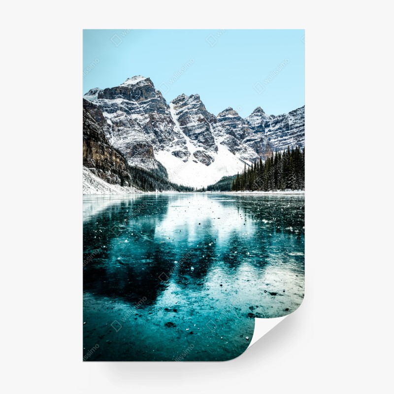 Fototapete bergspiegelung im morgendlichen glühen – Wallnifity®