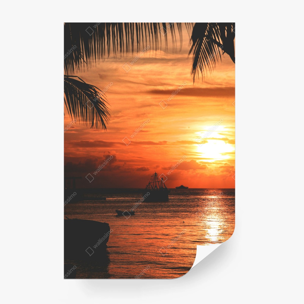 Fototapete tropischer sonnenuntergang am meer – Wallnifity®