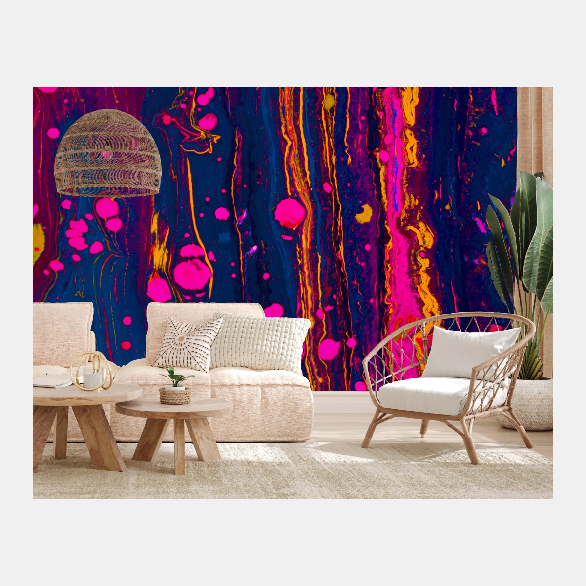 Fototapete neon marmorierte abstrakte wandgrafik – Wallnifity®