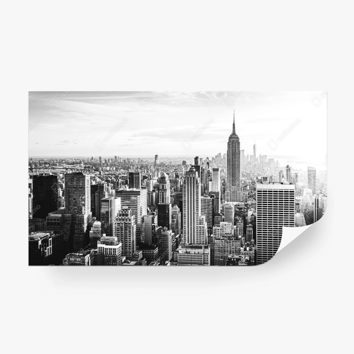 Fototapete New York panorama in schwarzweiß – Wallnifity®