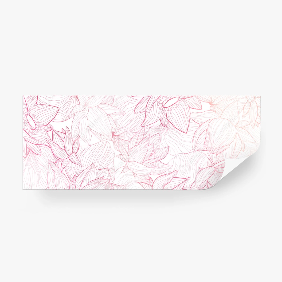 Fototapete zartes rosa blumenlinienmuster – Wallnifity®